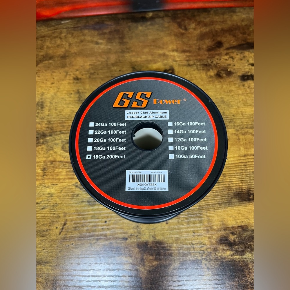 18 Gauge 200 Feet, GS Power Copper Clad Aluminum Cable Red/Black Wire Spool